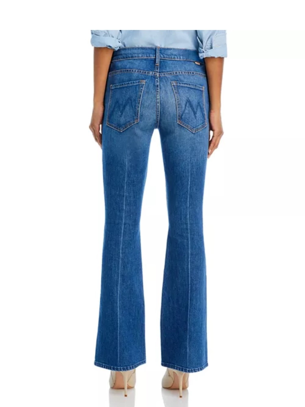 MOTHER The Weekender Flare Mid Rise Jeans in It's A Small World Wash - Picture 4 of 9